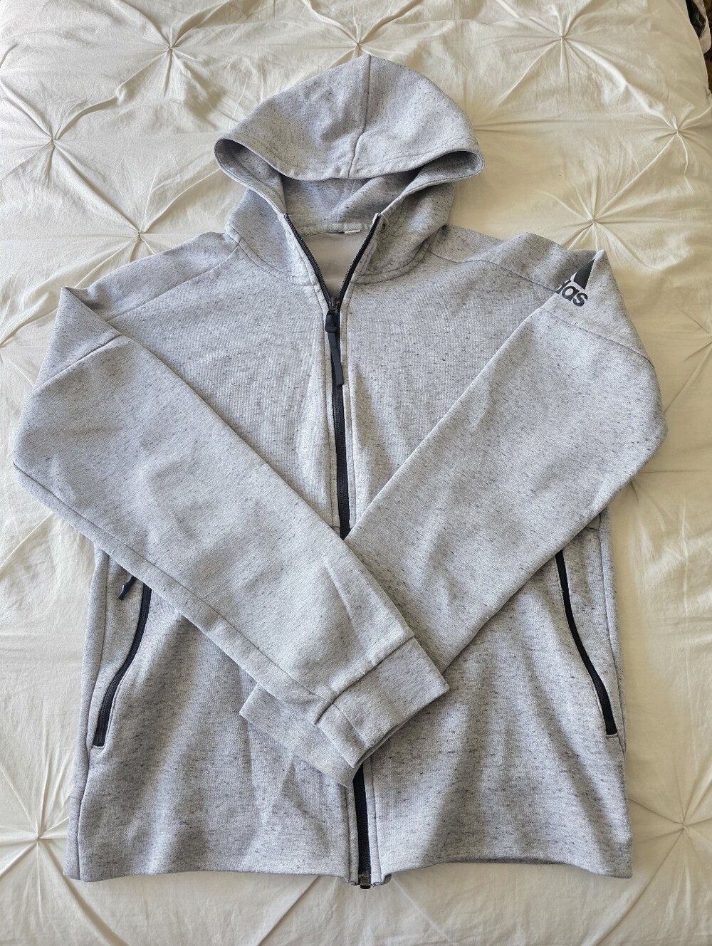 Adidas Full Zip Gray Hoodie